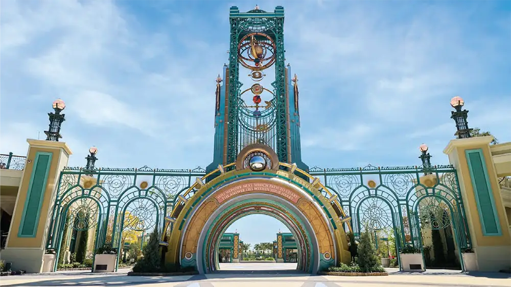 The Chronos entrance to Universal Epic Universe