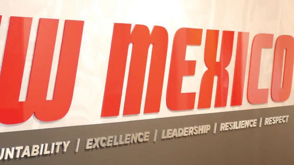 New Mexico Lobos athletics department wall