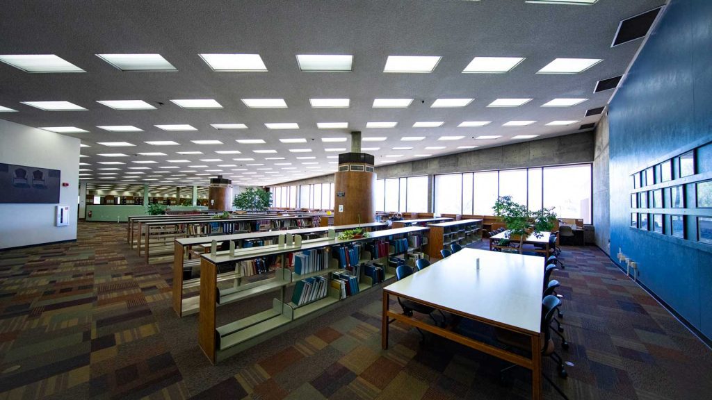 Photo inside Law School library